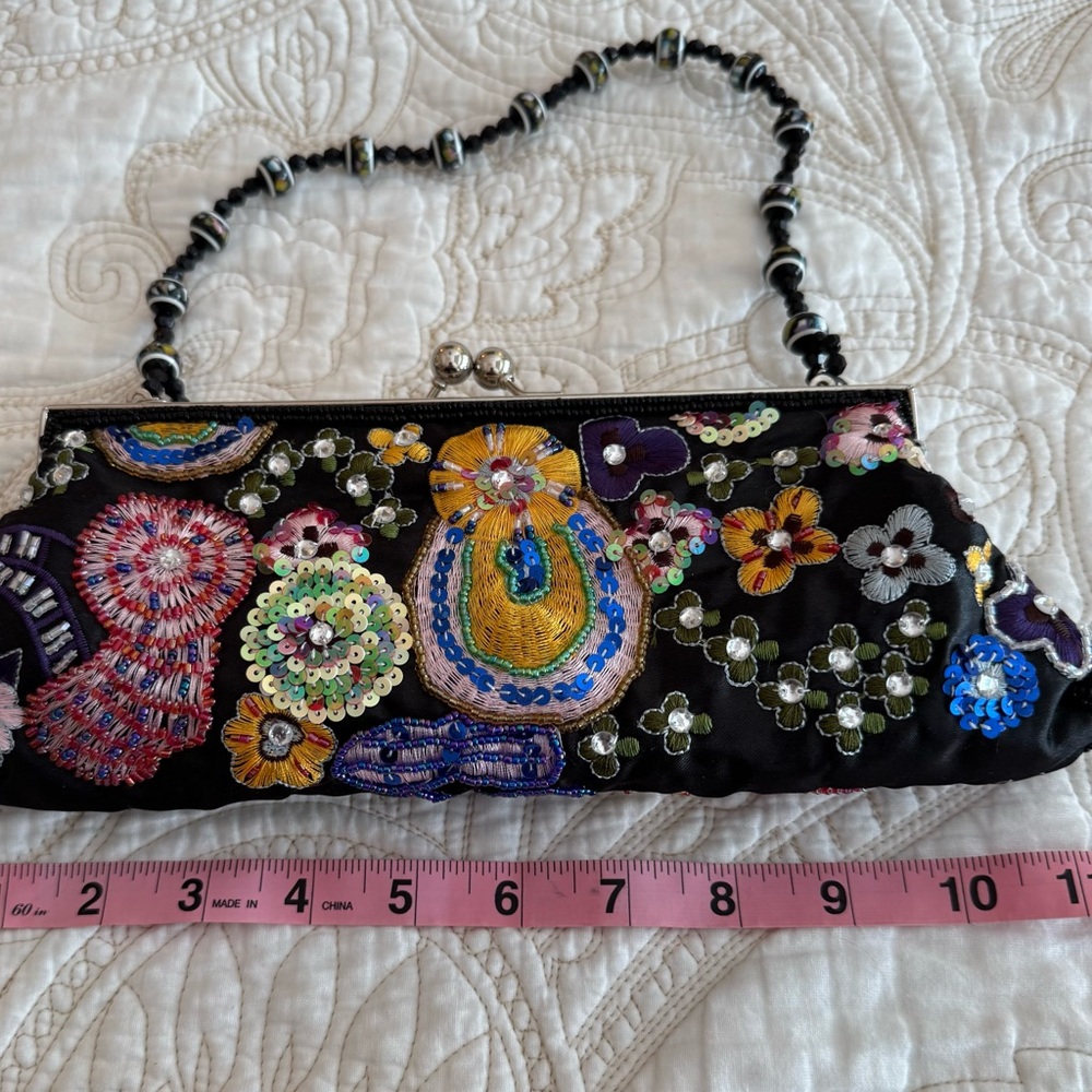 Boho beaded sequin bag NWOT